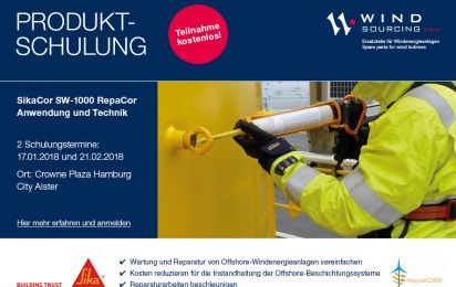 Schulung für revolutionären Korrosionsschutz für Windenergieanlagen SikaCor SW 1000 RepaCor in Hamburg