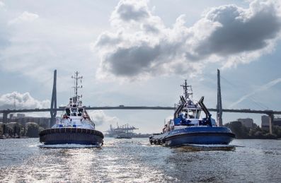 Wasserstoffschlepper im Hamburger Hafen