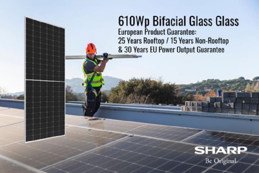Sharp führt leistungsstarkes bifaziales TOPCon Glas-Glas Solarmodul mit 610W ein